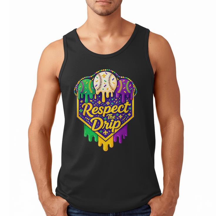 Baseball Ice Cream Respect The Drip Mardi Gras Carnival Boys Men Tank Top
