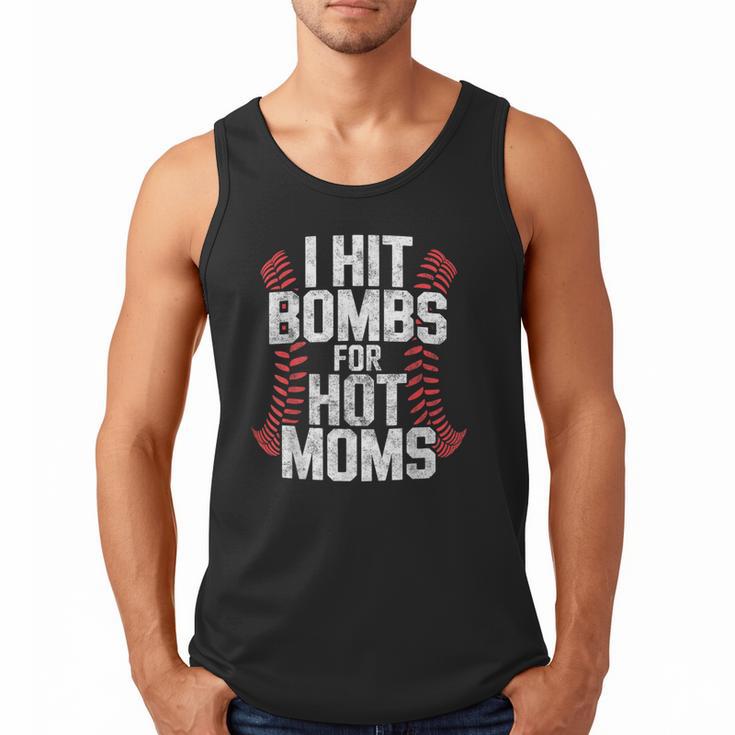 Baseball Joke Tee I Hit Bombs For Hot Moms Player Pitcher Men Tank Top