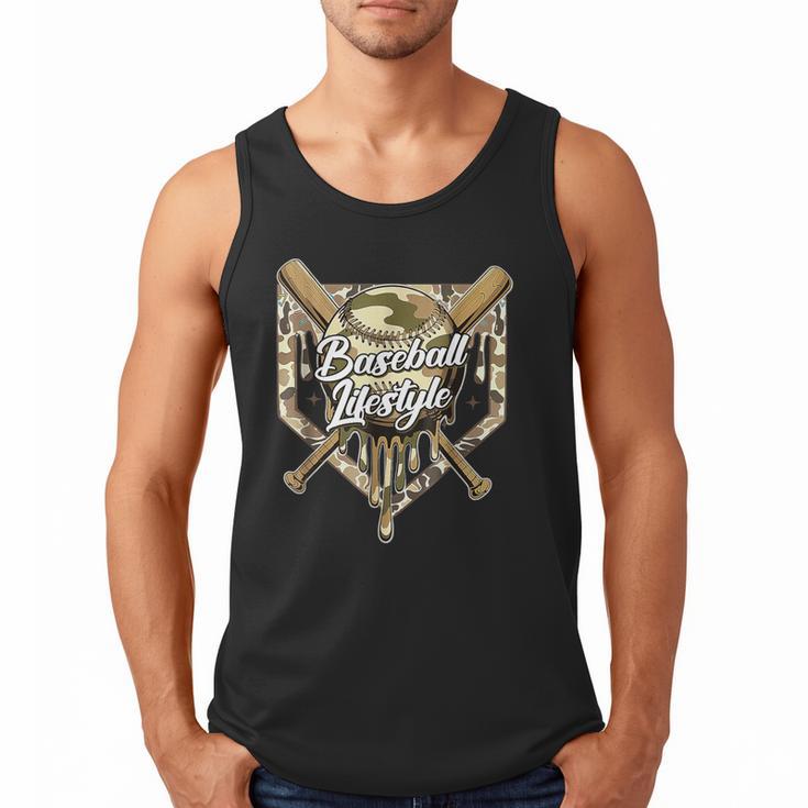 Baseball Life Lifestyle Home Plate Camo Ice Cream Drip Kids Men Tank Top