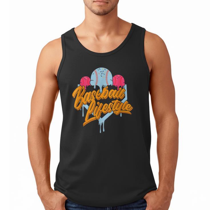 Baseball Lifestyle Home Plate Ice Cream Drip Men Boys Kids Men Tank Top