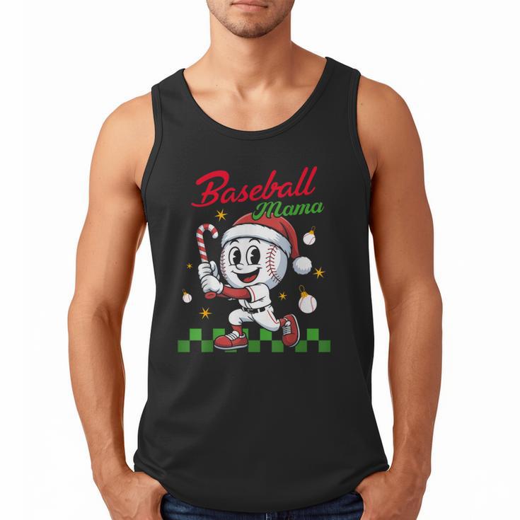 Baseball Mama Christmas Santa Hat Xmas Softball Mom Men Tank Top