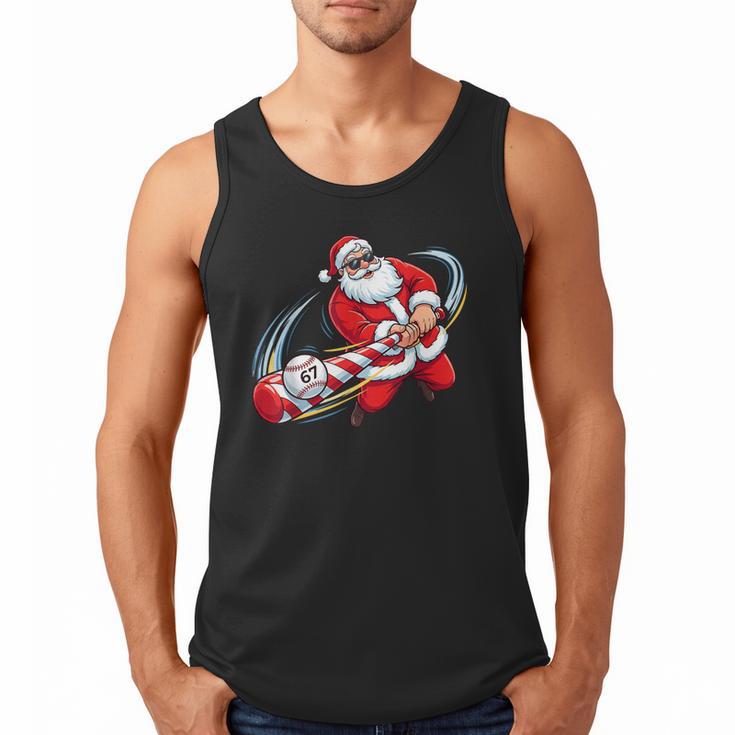 Baseball Santa 67 Christmas Xmas Pajamas Boys Men Tank Top