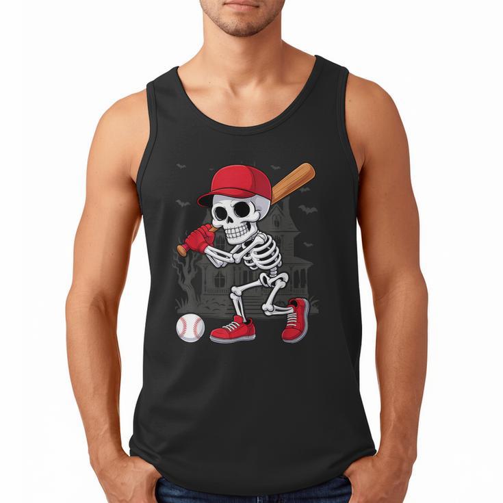Baseball Skeleton Halloween Playing Men Tank Top