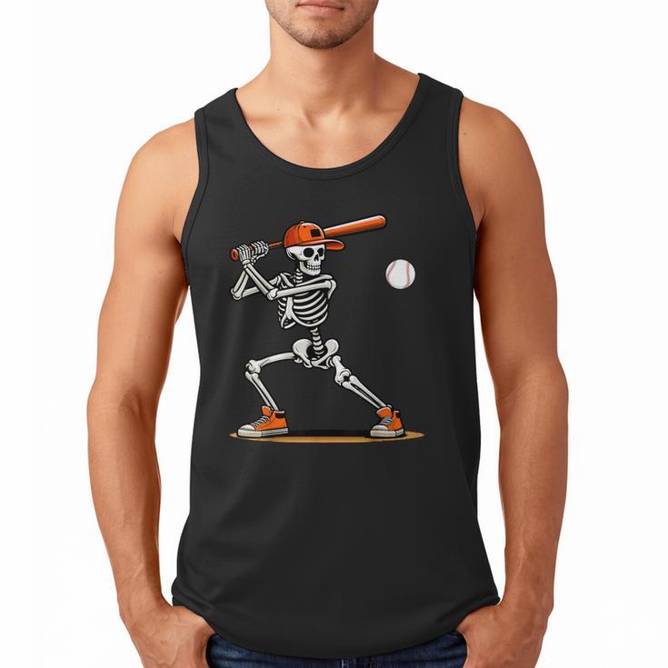 Baseball Skeleton Spooky Boys Halloween Baseball Player Men Tank Top