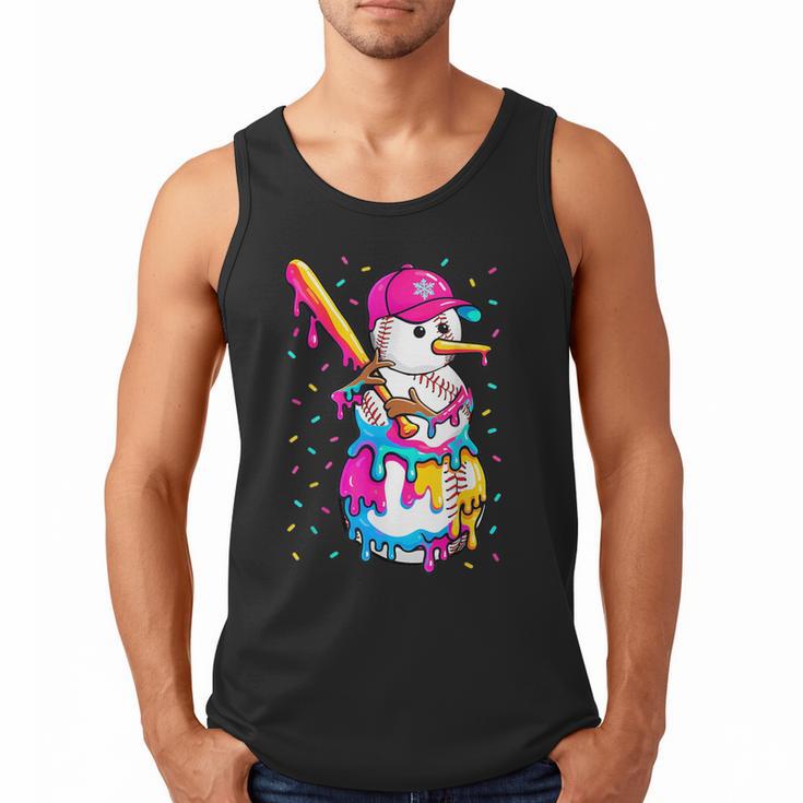 Baseball Snowman Drip Christmas Baseball Boys Men Kids Men Tank Top