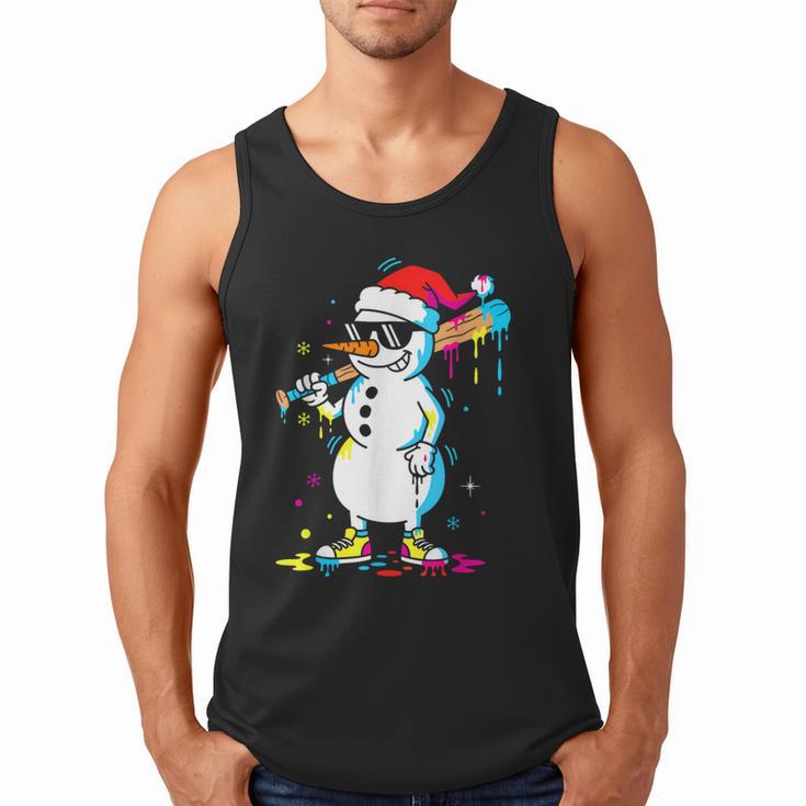 Baseball Snowman Drip Cool Christmas Men Boys Girls Men Tank Top