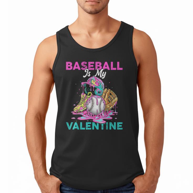 Baseball Is My Valentine Ice Cream Drip Crossed Bats Sport Men Tank Top