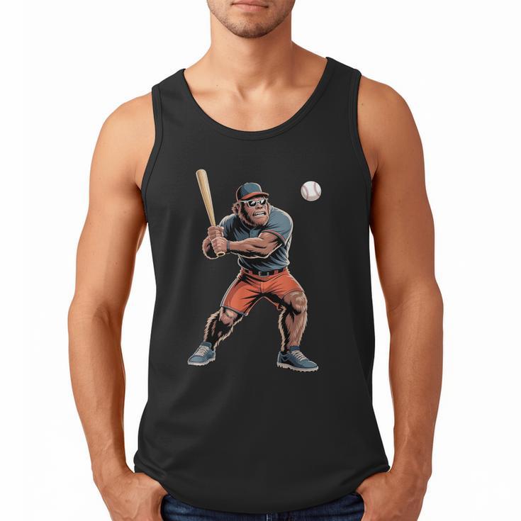 Bigfoot Playing Baseball Boys Kids Men Baseball Player Men Tank Top