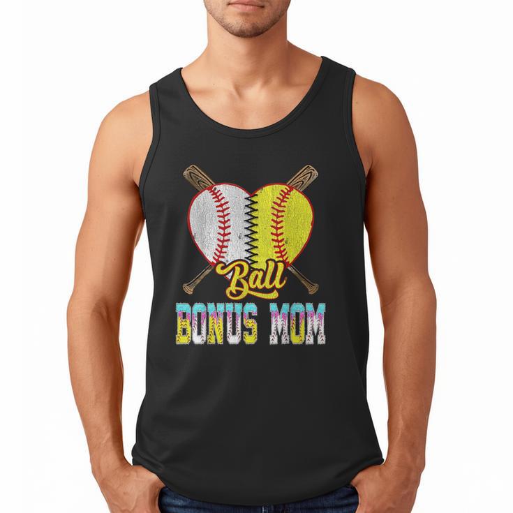 Bonus Mom Of Both Half Baseball Softball Ice Cream Drip Men Tank Top