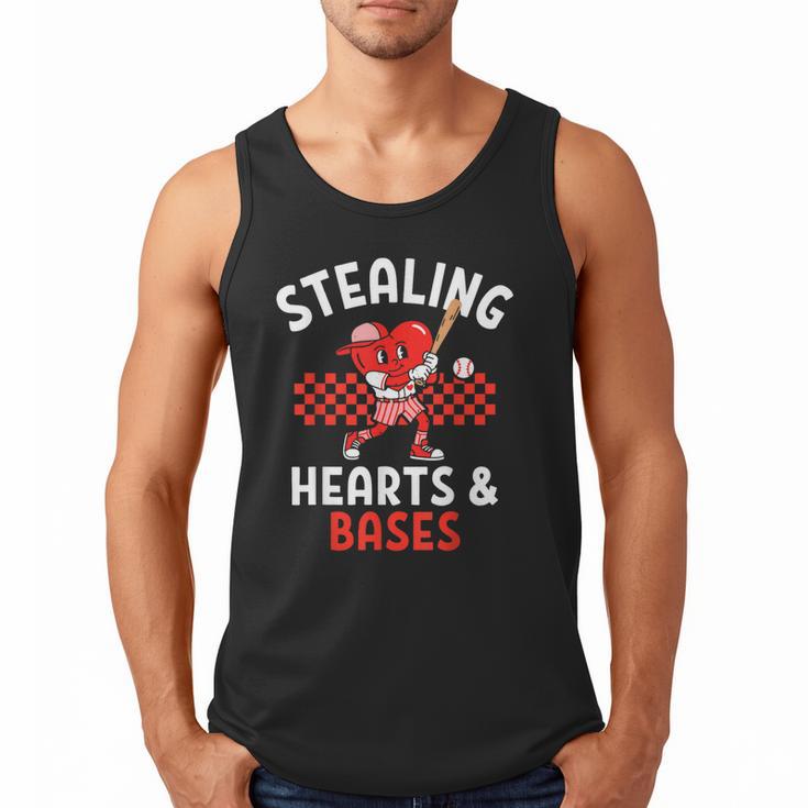 Boys Baseball Valentines Day Stealing Hearts Valentine Kids Men Tank Top