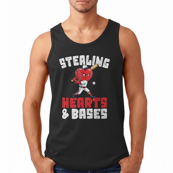Boys Baseball Valentines Shirt Sterling Hearts Baseball Men Tank Top