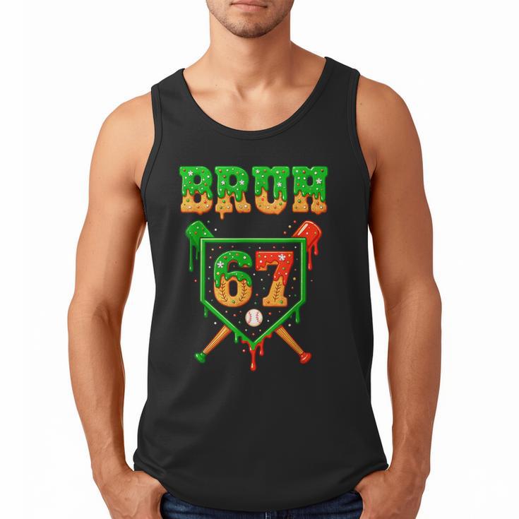 Bruh 67 Baseball Christmas Gingerbread Drip Number 67 Player Men Tank Top