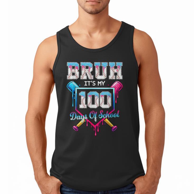 Bruh It's My 100 Days Of School Baseball Ice Cream Drip Boys Men Tank Top