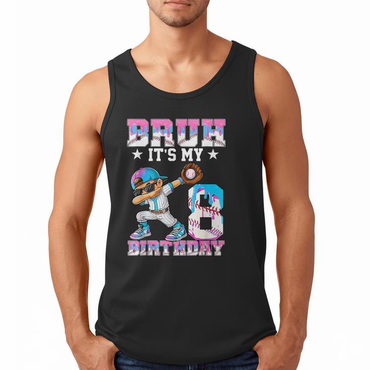 Bruh It's My 8th Birthday Baseball Ice Cream Drip 8 Year Old Men Tank Top