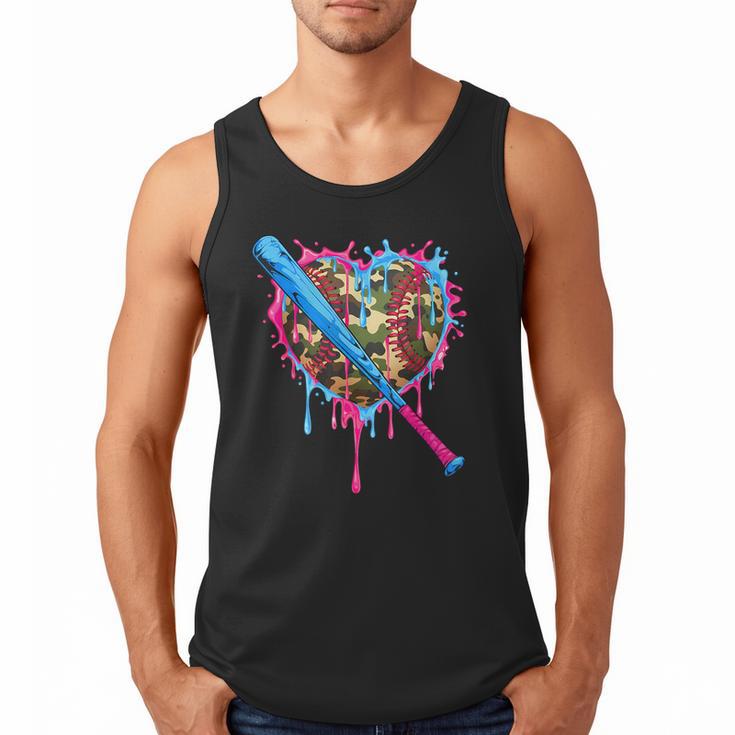 Camo Baseball Heart Drip Valentine Baseball Icecream Boys Men Tank Top