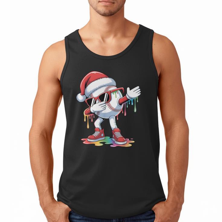 Christmas Baseball Ice Cream Dripping Santa Baseball Drip Men Tank Top