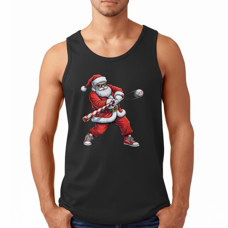 Christmas Baseball Player Santa Xmas Boys Men Toddler Men Tank Top