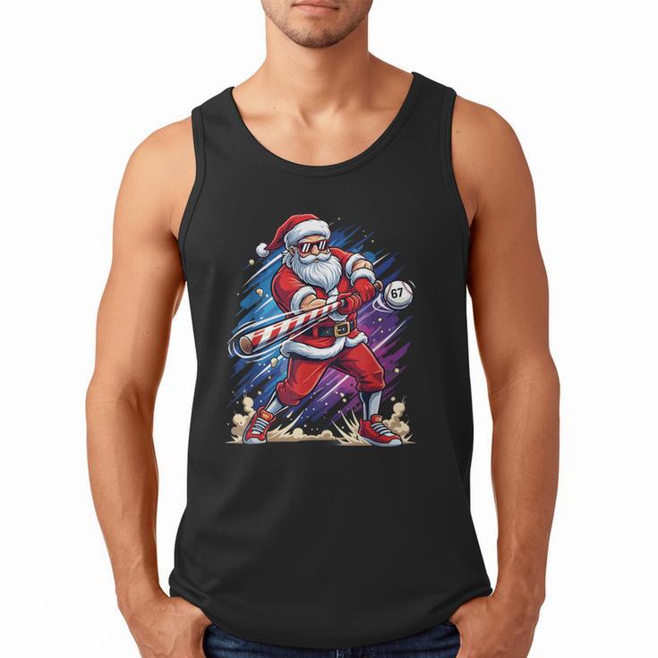 Christmas Baseball Santa Game Day Xmas Boys Kids Men Men Tank Top