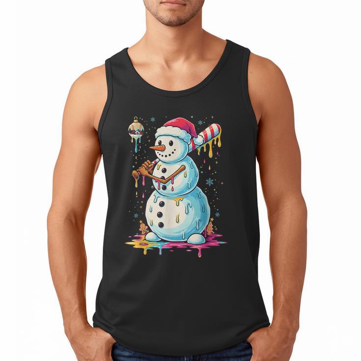Christmas Baseball Snowman Drip For Boys Men Girls Women Men Tank Top