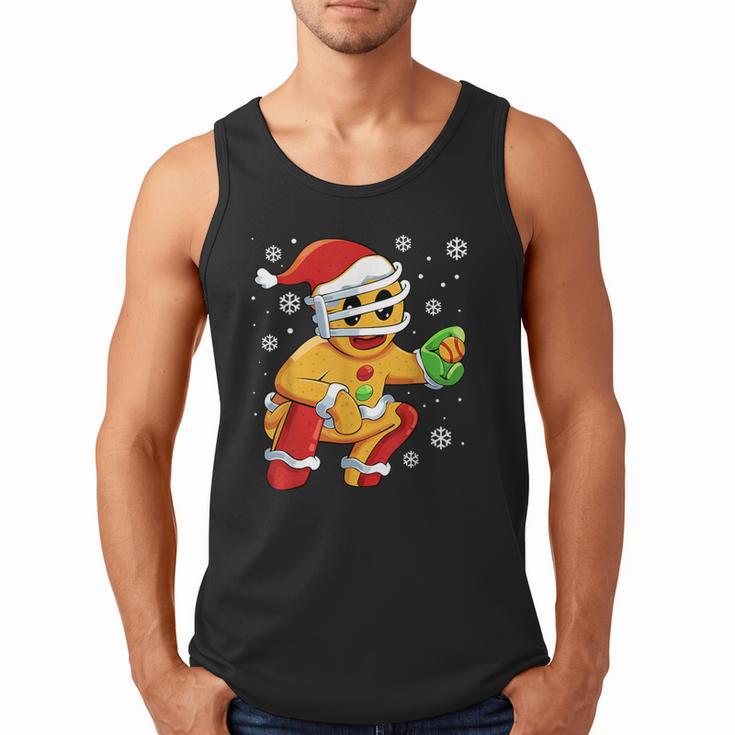 Christmas Gingerbread Man Baseball Player Catcher Men Tank Top