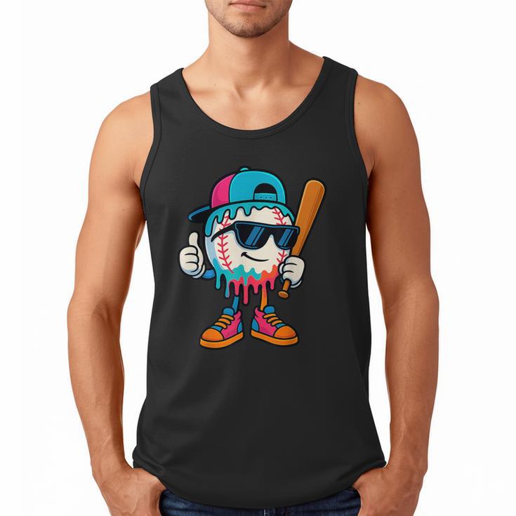 Cool Baseball Drip For Boys Ice Cream Drip Baseball Kids Men Tank Top