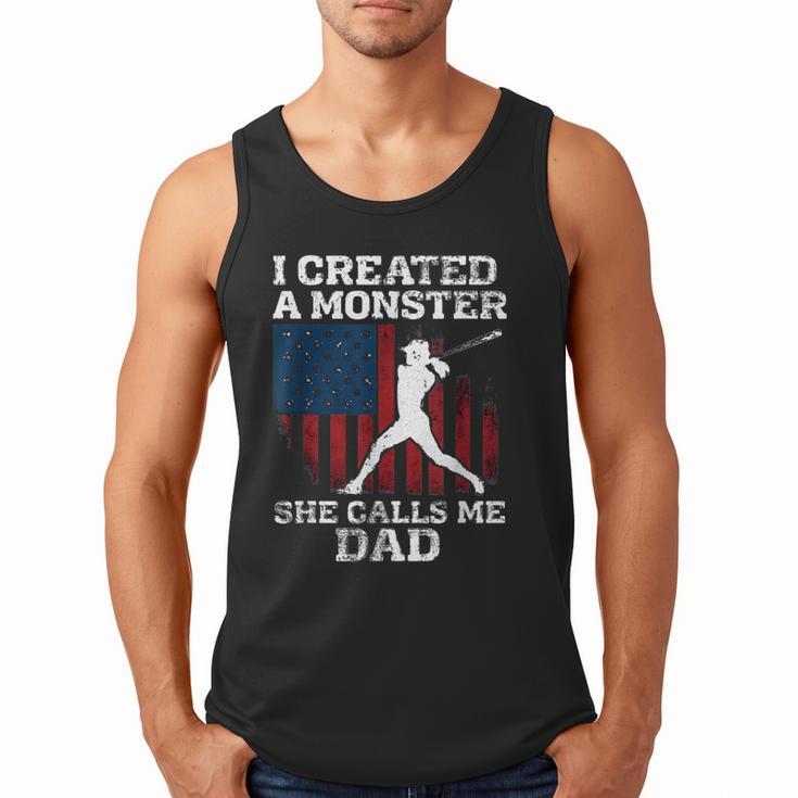 I Created Monster She Calls Me Dad Baseball Dad Men Tank Top