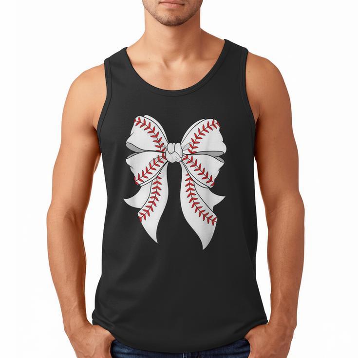 Cute Baseball Coquette Bow For Women Girls Baseball Mama Mom Men Tank Top