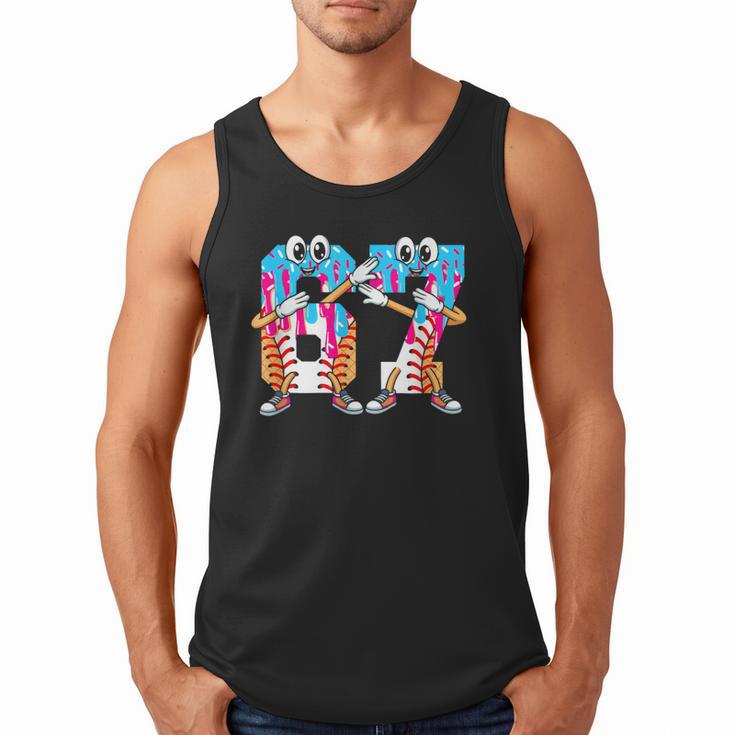 Dabbing Baseball Ice Cream Drip Number 67 Birthday Party Men Tank Top