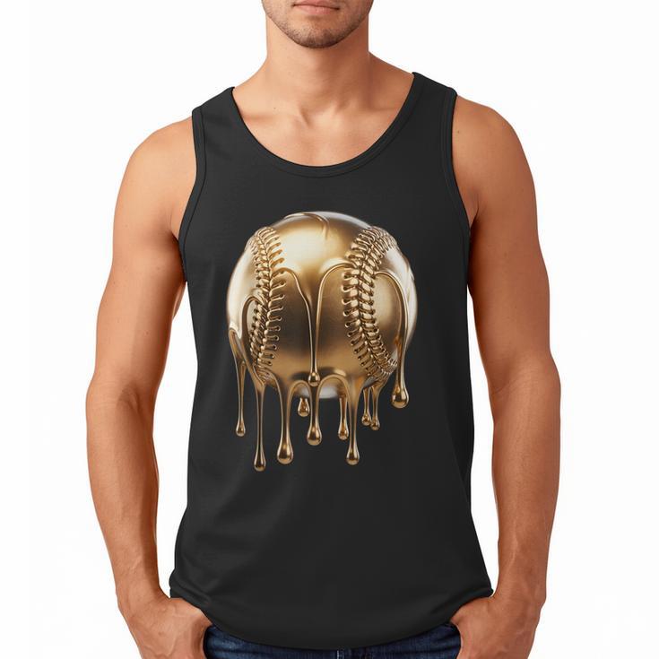Dripping Gold Drip Baseball Game Day Player Coach Baller Men Tank Top