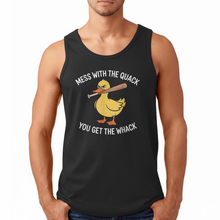 Duck And Baseball Bat Mess With The Quack You Get Whack Men Tank Top