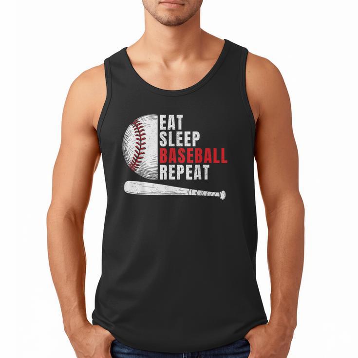 Eat Sleep Baseball Repeat Humor Baseball Dad Players Men Tank Top