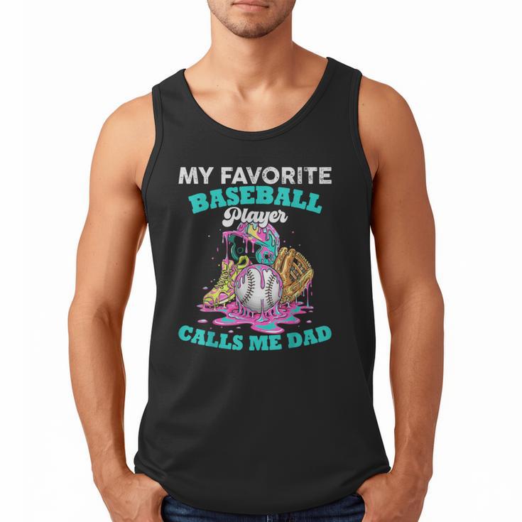 My Favorite Baseball Player Calls Me Dad Ice Cream Drip Men Tank Top