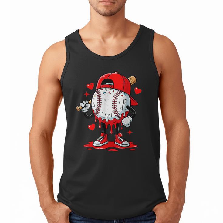 Game Day Baseball Drip Valentine Hearts Sport Lover Men Tank Top