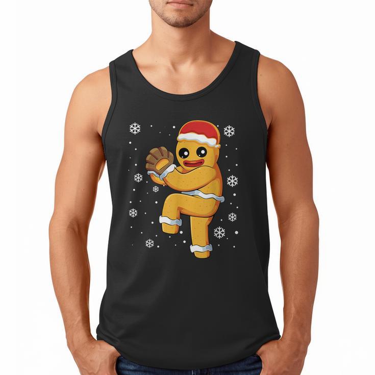 Gingerbread Man Baseball Christmas Men Tank Top