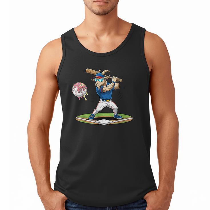 Goat Baseball Player With Bat And Ball Drip Animal Sports Men Tank Top