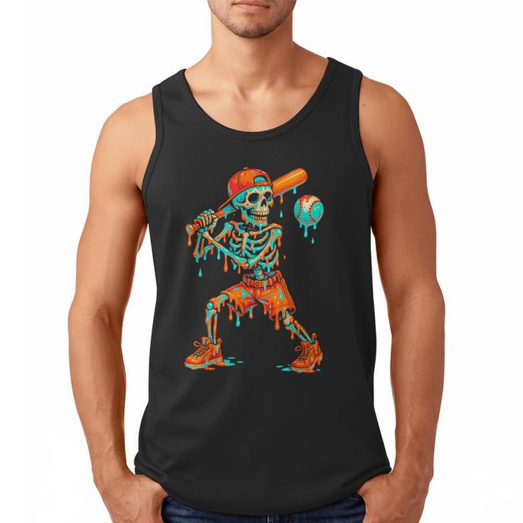 Halloween Baseball Skeleton Ice Cream Drip Baseball Boys Kid Men Tank Top