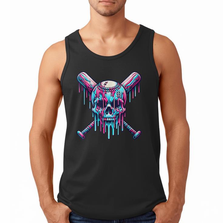 Halloween Baseball Skull Drip Baseball Lifestyle Boy Men Men Tank Top