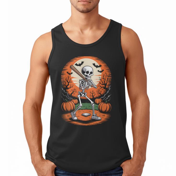 Halloween Skeleton Baseball Player Costume Men Boys Kids Men Tank Top
