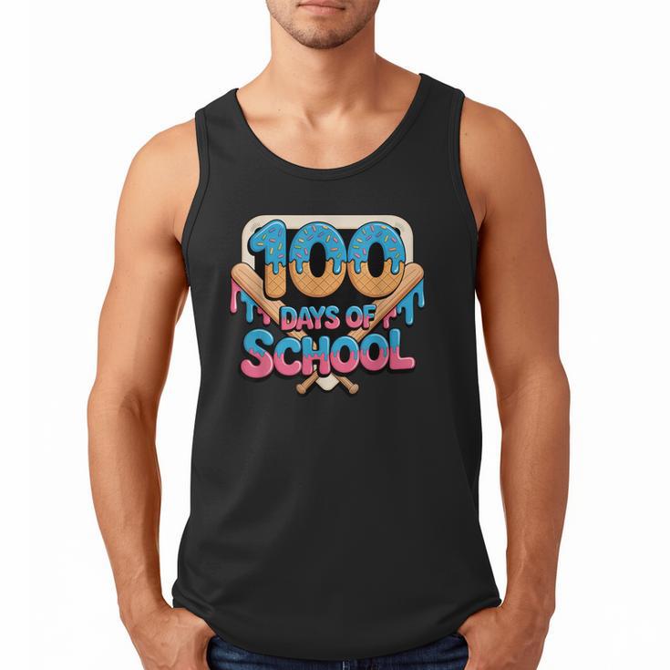 Happy 100 Days Of School Baseball Drip For Kids Teachers Men Tank Top