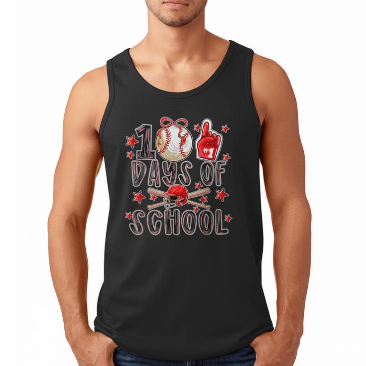 Happy 100 Days Of School Baseball Girls Coquette Bow Teacher Men Tank Top