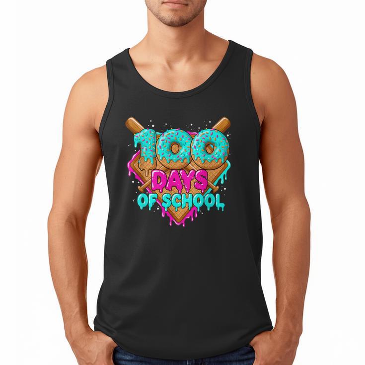 Happy 100 Days Of School Costume Baseball Drip Ice Cream Men Tank Top