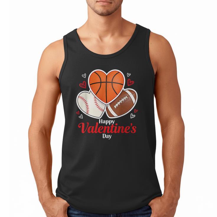 Happy Valentine’s Basketball Football Valentine Baseball Men Tank Top Happy Valentine’s Basketball Football Valentine Baseball Men Tank Top