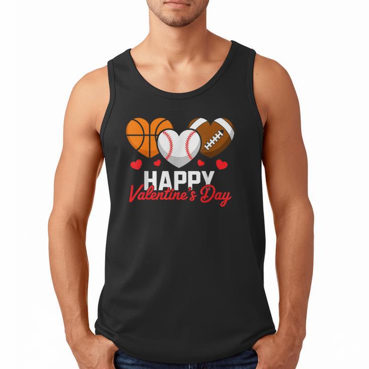 Happy Valentine’s Day Basketball Football Baseball Hearts Men Tank Top