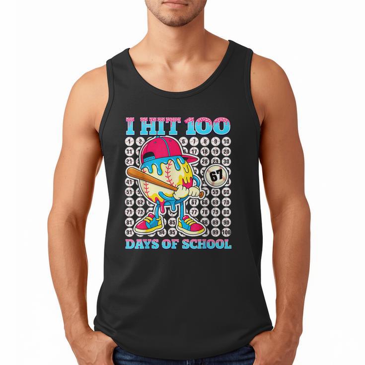 I Hit 100 Days Of School 67 Drip Baseball Boys Kids Men Tank Top