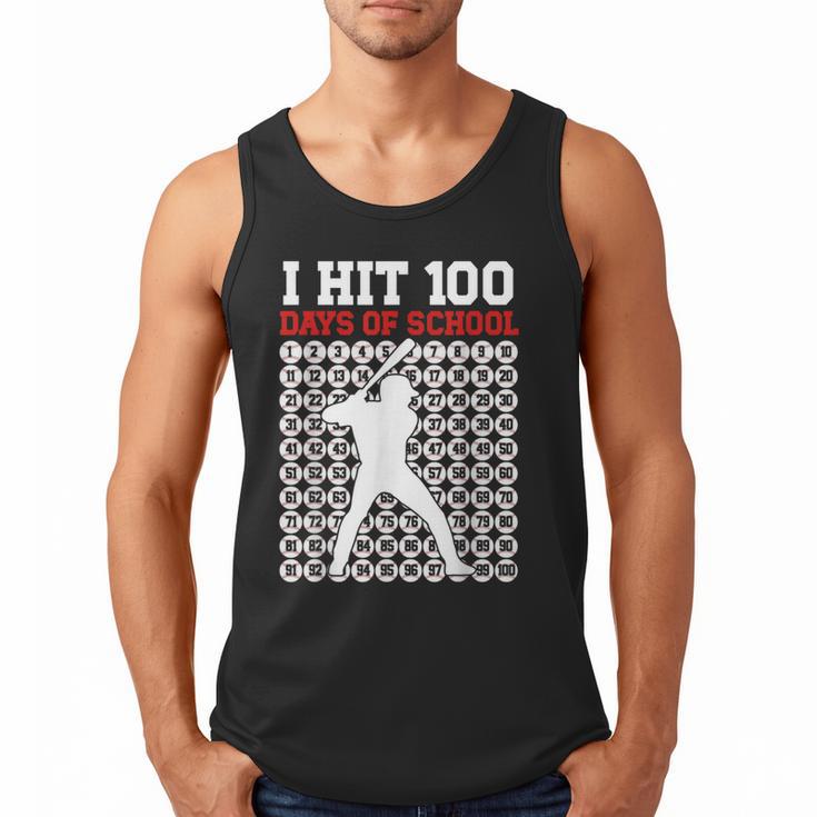 I Hit 100 Days Of School Baseball 100 Day Of School Men Tank Top