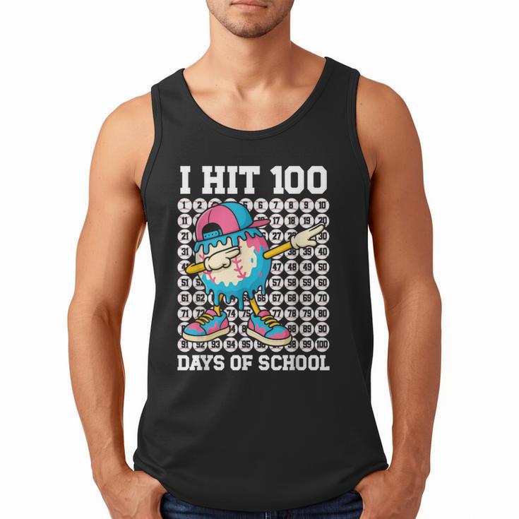I Hit 100 Days Of School Baseball Ice Cream Drip Boys Girls Men Tank Top