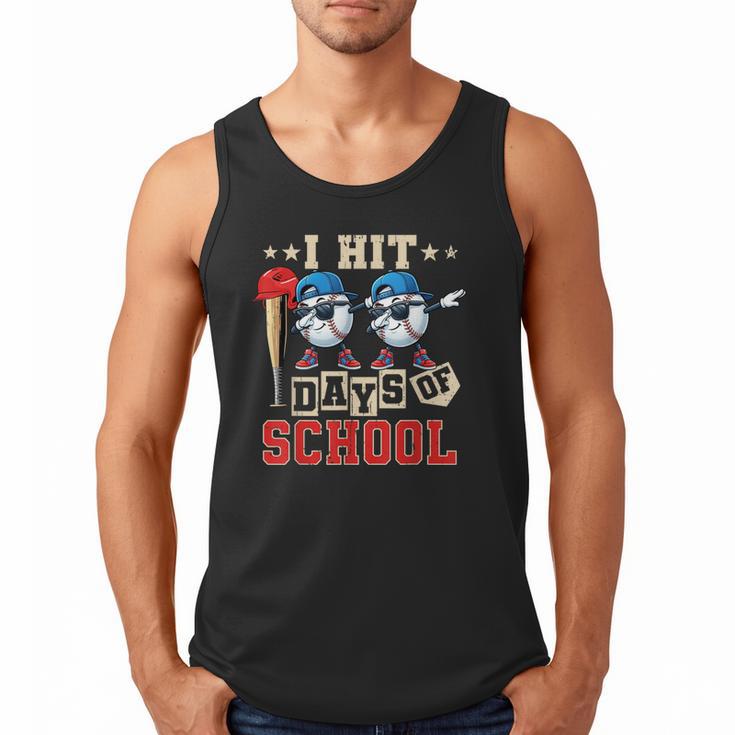 I Hit 100 Days Of School Baseball Kids Boy Teacher 100th Day Men Tank Top
