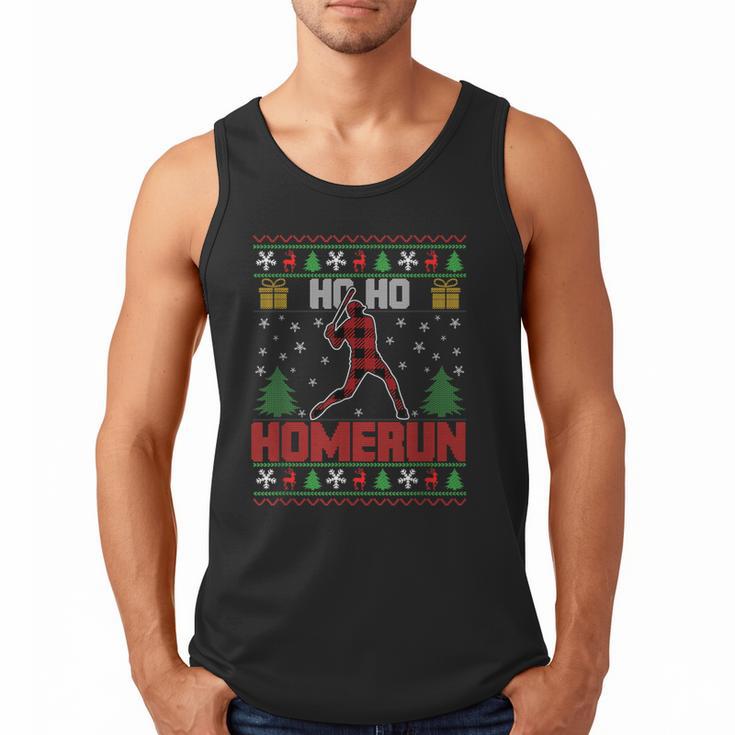 Ho Ho Homerun Xmas Sports Player Baseball Ugly Christmas Men Tank Top