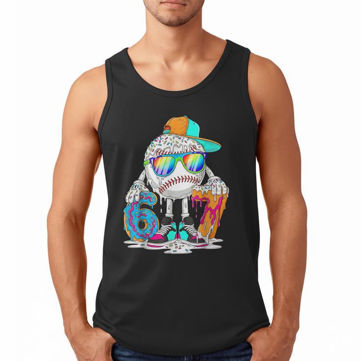 HUGvyn 6 7 Baseball Number Kid Drip Ice Cream Six Seven Meme Men Tank Top