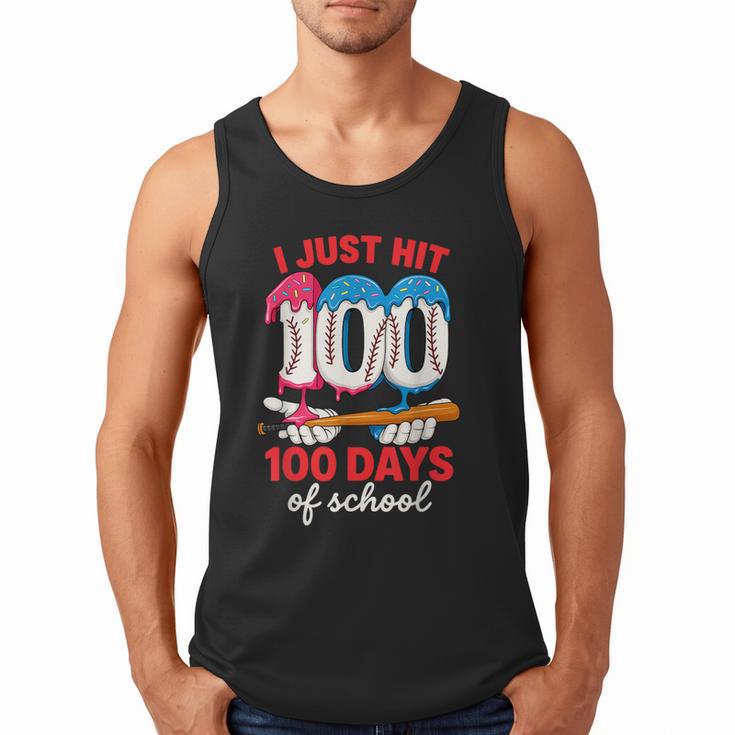 HUGvyn I Just Hit 100 Days Of School Baseball Ice Cream Boys Men Tank Top